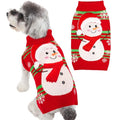 Dog Christmas Sweater with 3D Reindeer Pattern Knitted Pet Clothes J9048