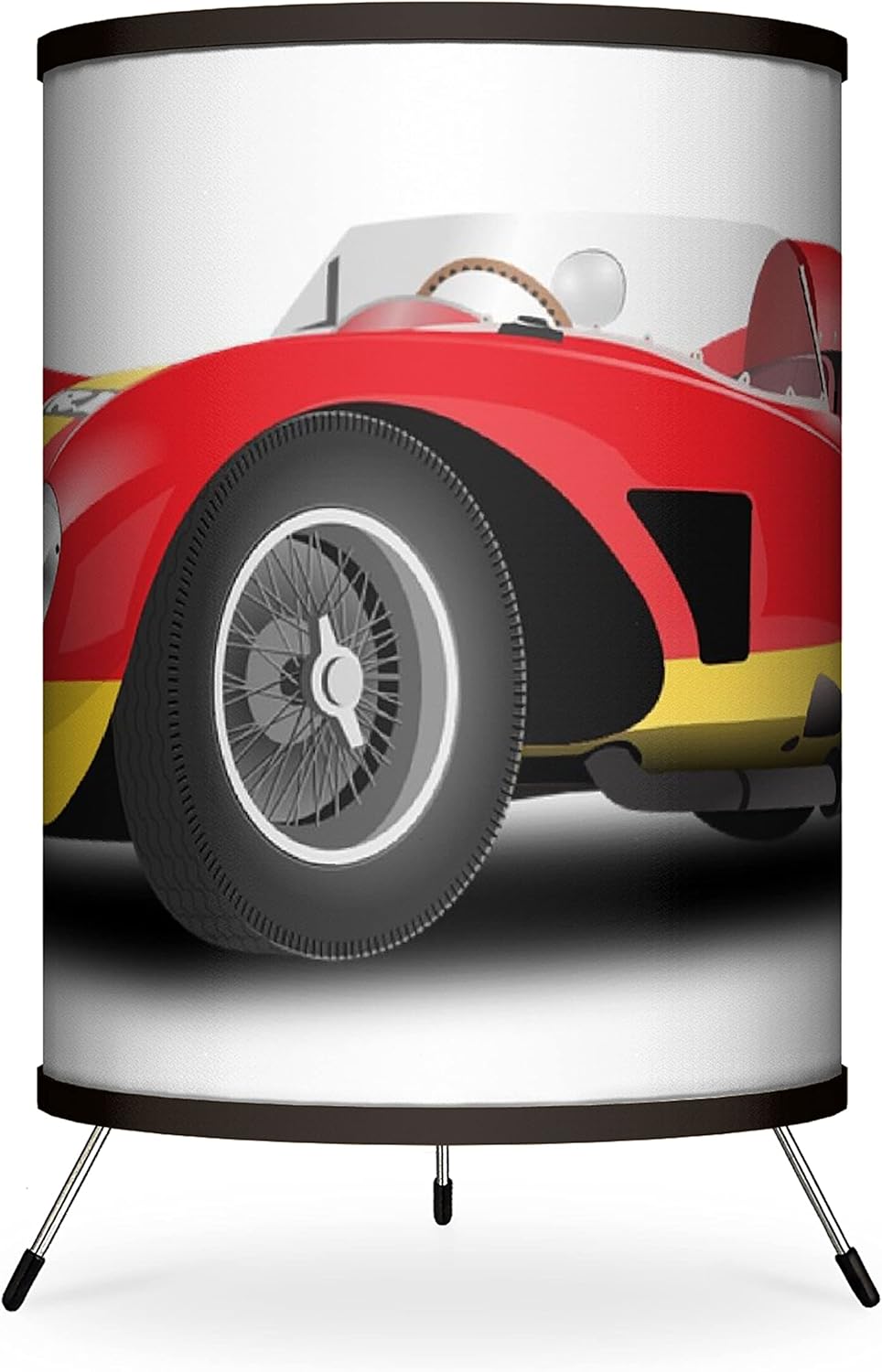 Black Race Car Printed Tripod Table Lamp R2312