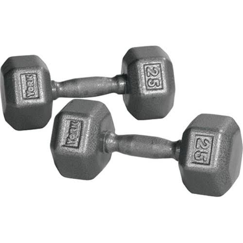Pro Hex Dumbbell with Cast Ergo Handle, Grey - 30 lbs J308