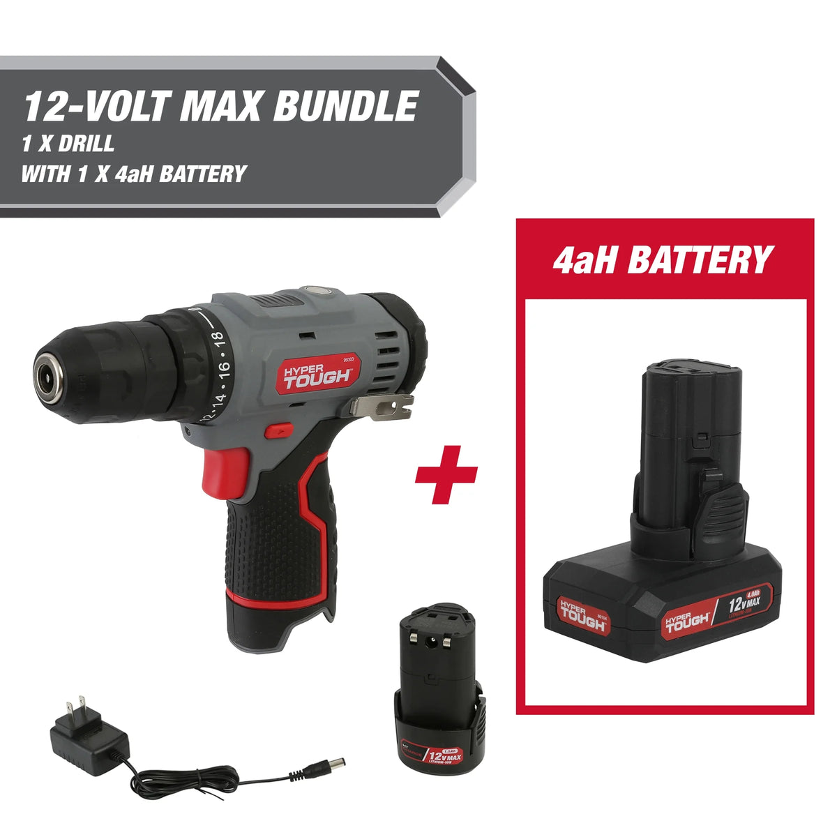 12-Volt Cordless Drill with 4 Ah Battery R95053