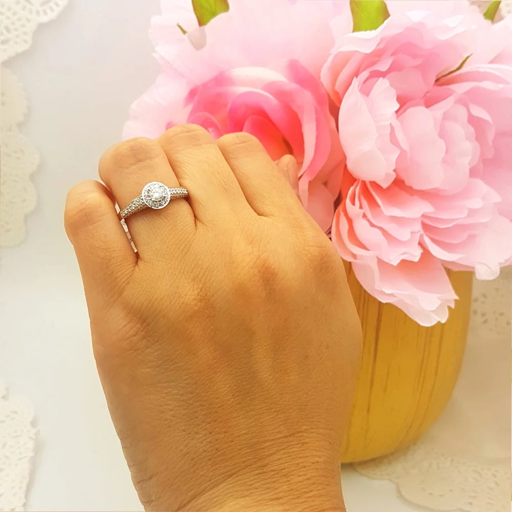 14k White Gold Diamond Engagement Ring W9822