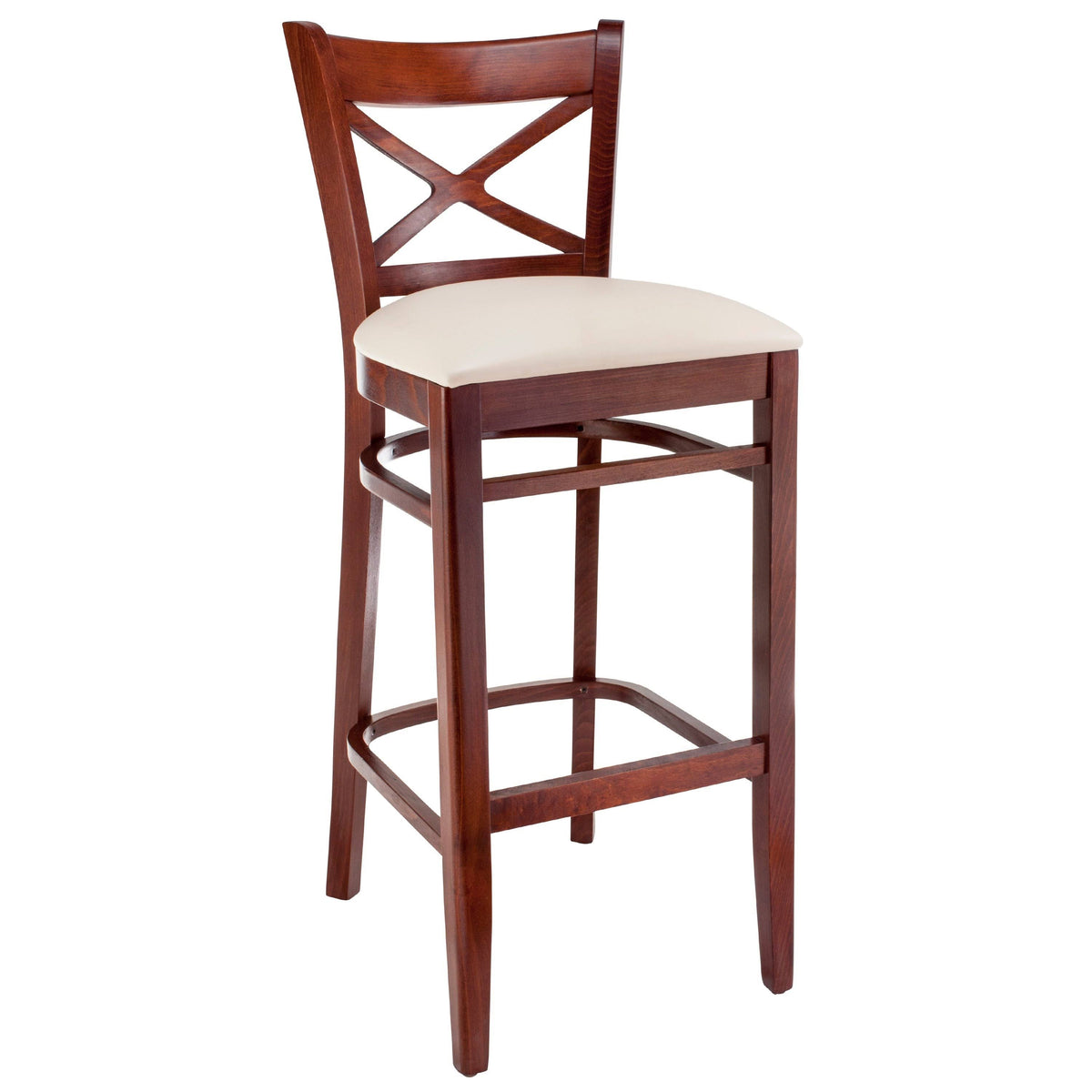 Black Solid Wood X-Back Microfiber Seat Bar Stool O68455