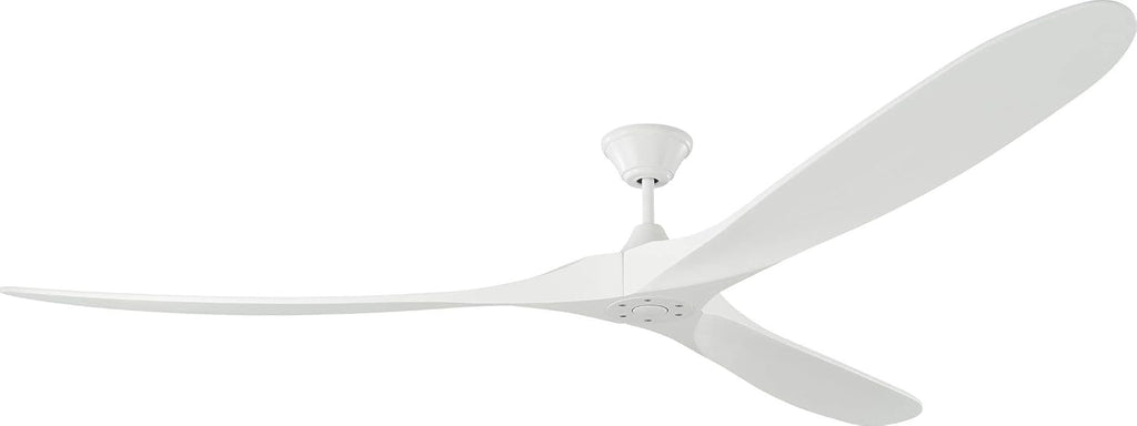 Matte White Outdoor Ceiling Fan with Remote Control, 3 Balsa Wood Blades N984291