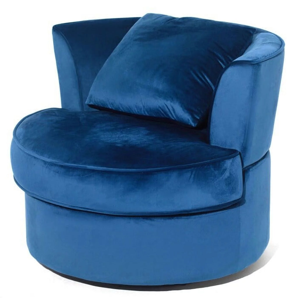 32" Wide Beige Swivel Barrel Chair R998