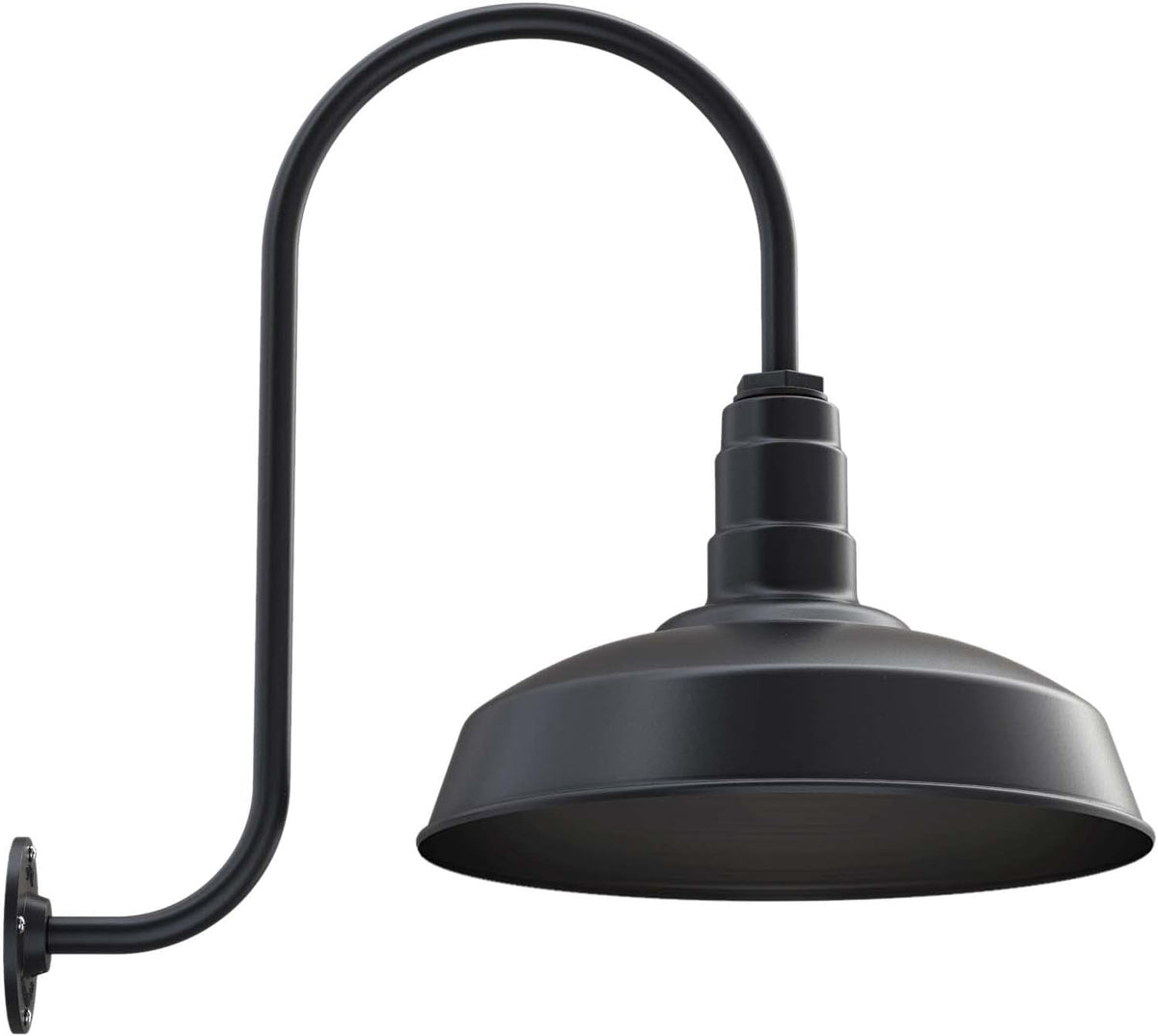 Black Outdoor Barn Light with 16 Dome and 16 Gooseneck R992859