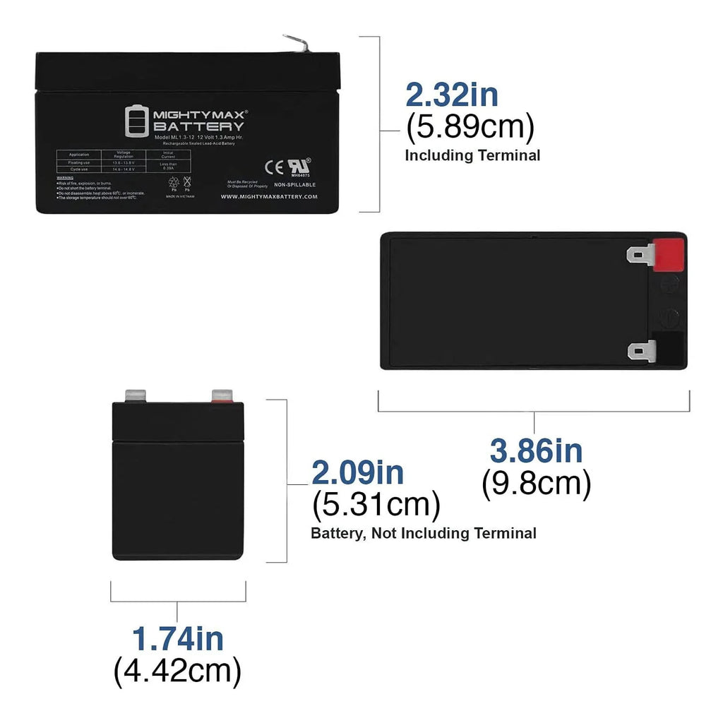 12V 1.3Ah Battery 2 Pack M841