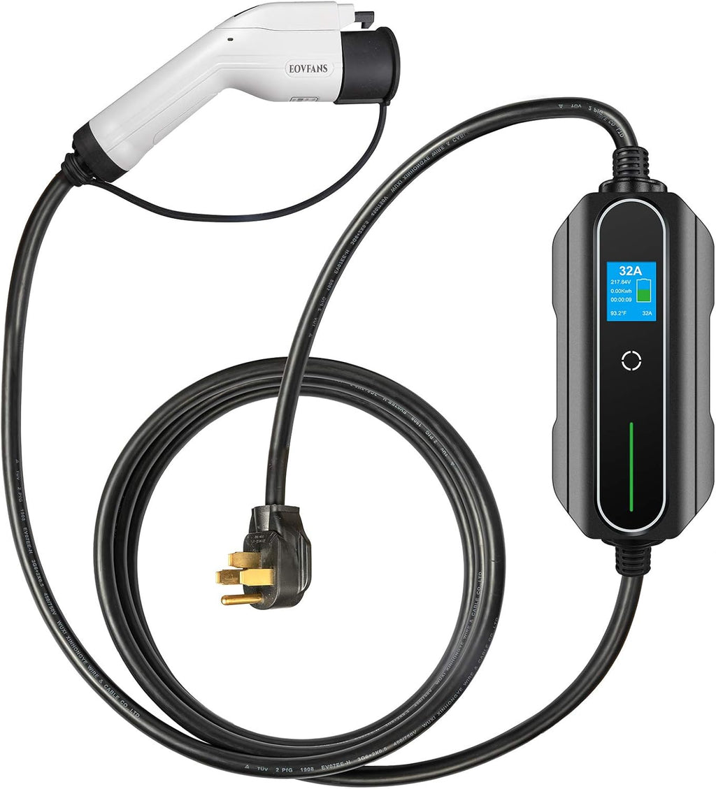 Portable EV Charger, NEMA14-50 220V-240V, 32 Amp Level 2 J1772 Charging Cable (Black) L390451
