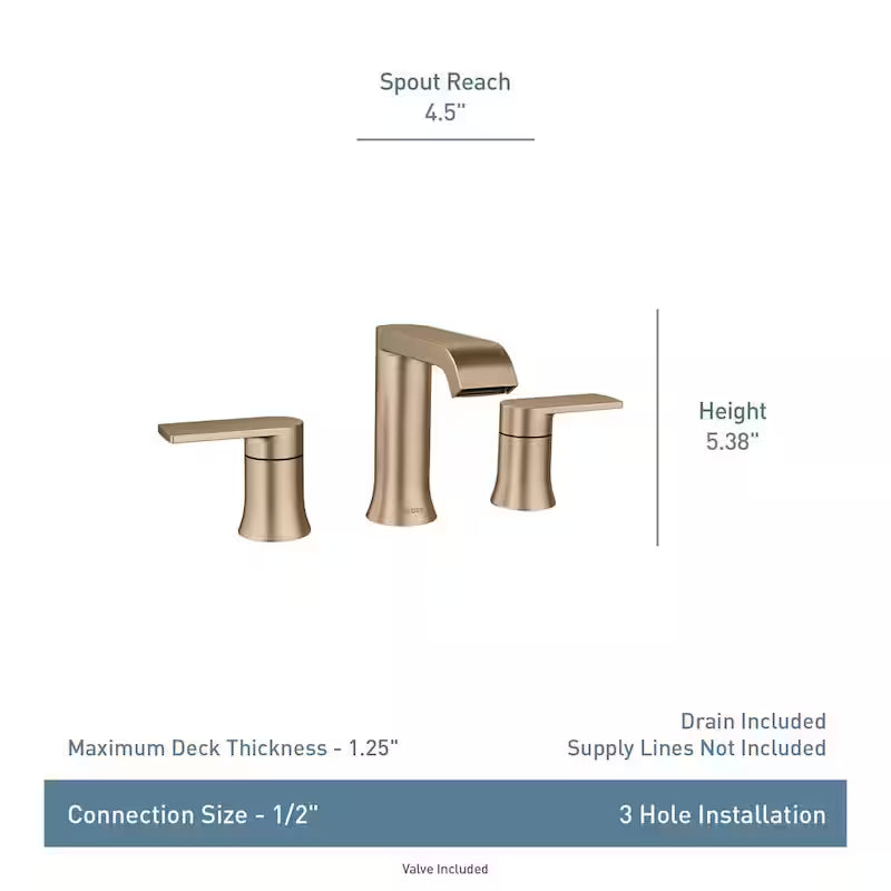 8 in. Widespread Double Handle Bathroom Faucet in Bronzed Gold F960760