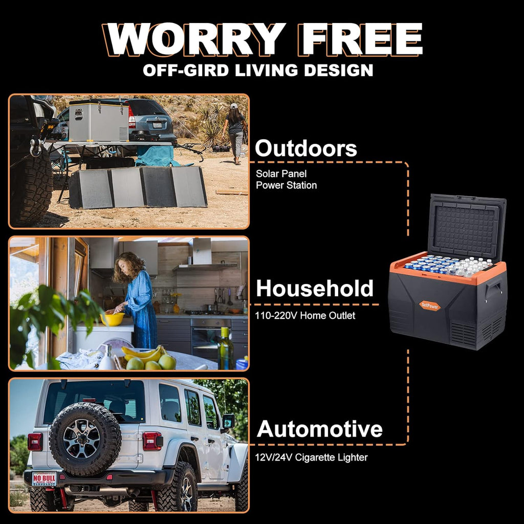 Portable Fridge Freezer, 12-volt Compressor Cooler, Single Zone Y125