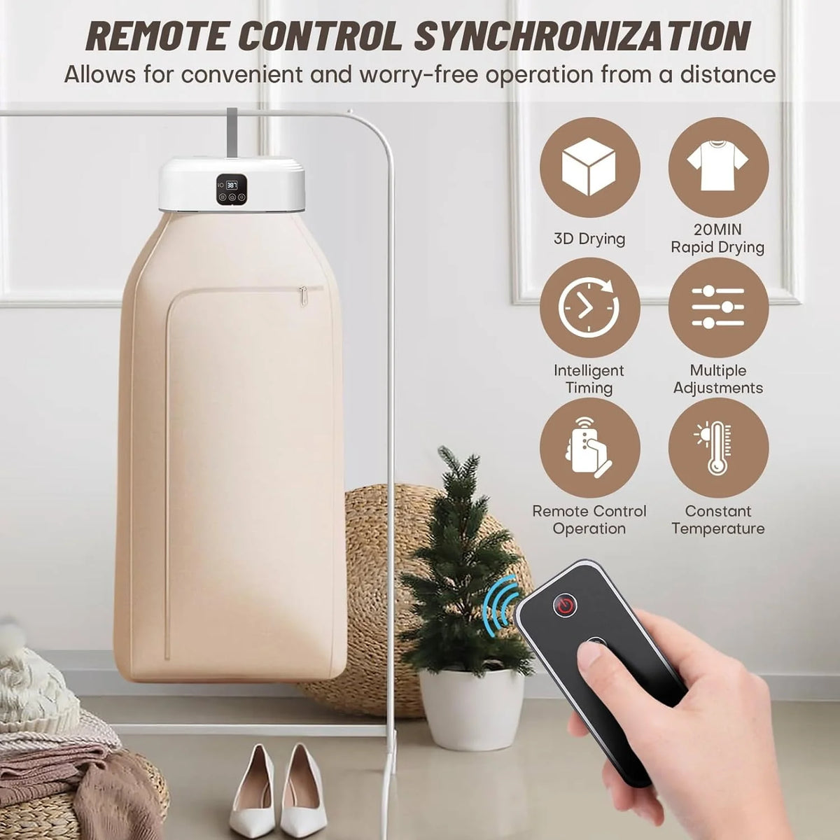 Portable Compact Clothes Dryer with Timer I842307