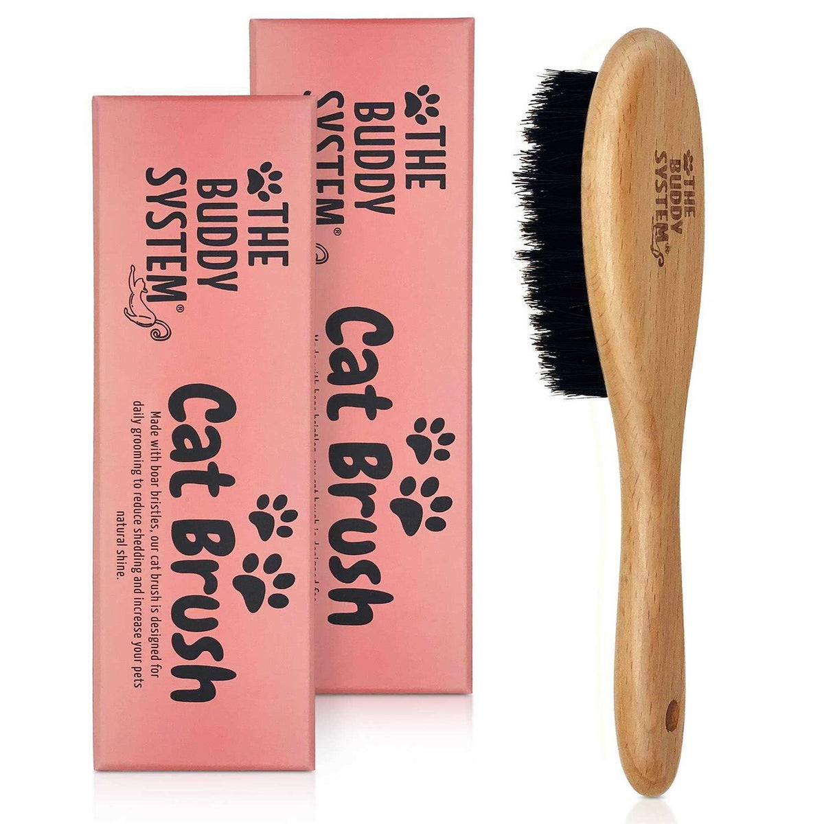 Boar Bristle Wooden Handle Cat Brush Z4994