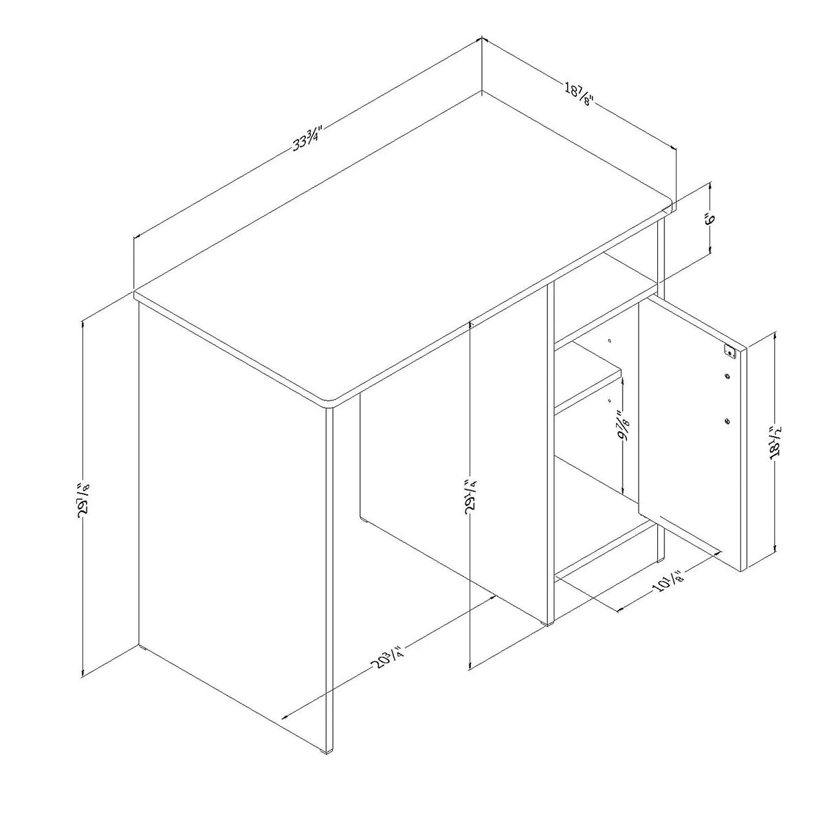 Contemporary Black Desk V4673