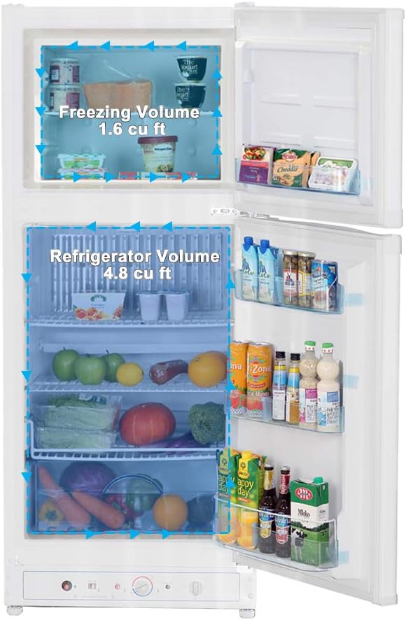 Propane Refrigerator with Freezer, 6.1 Cu.ft, White S1113