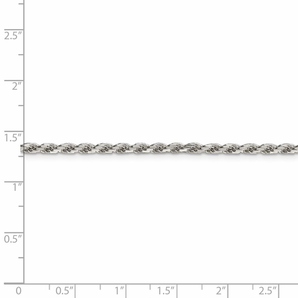 Sterling Silver Diamond-Cut Rope Chain Necklace 16 Inch J17526