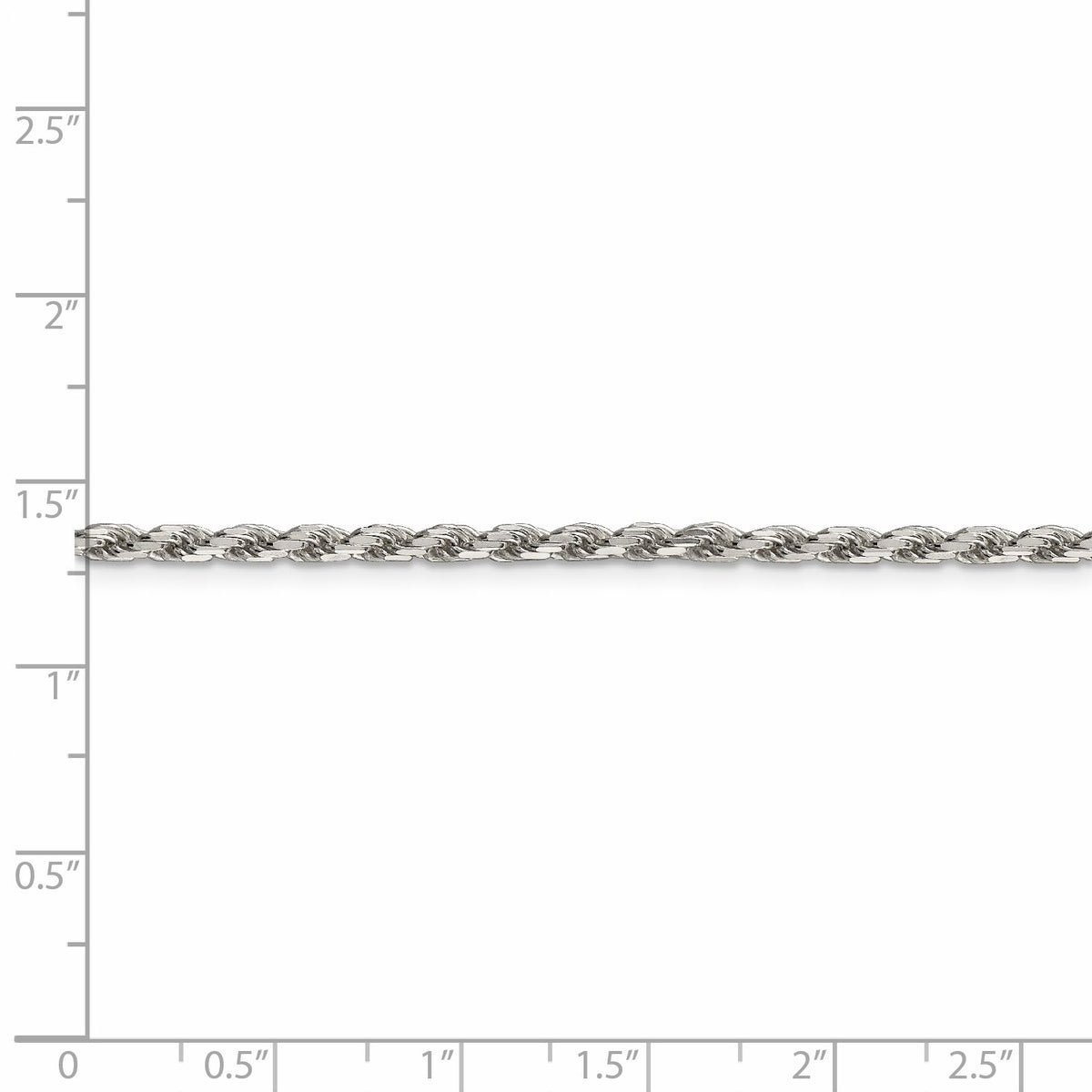 Sterling Silver Diamond-Cut Rope Chain Necklace 16 Inch J17526