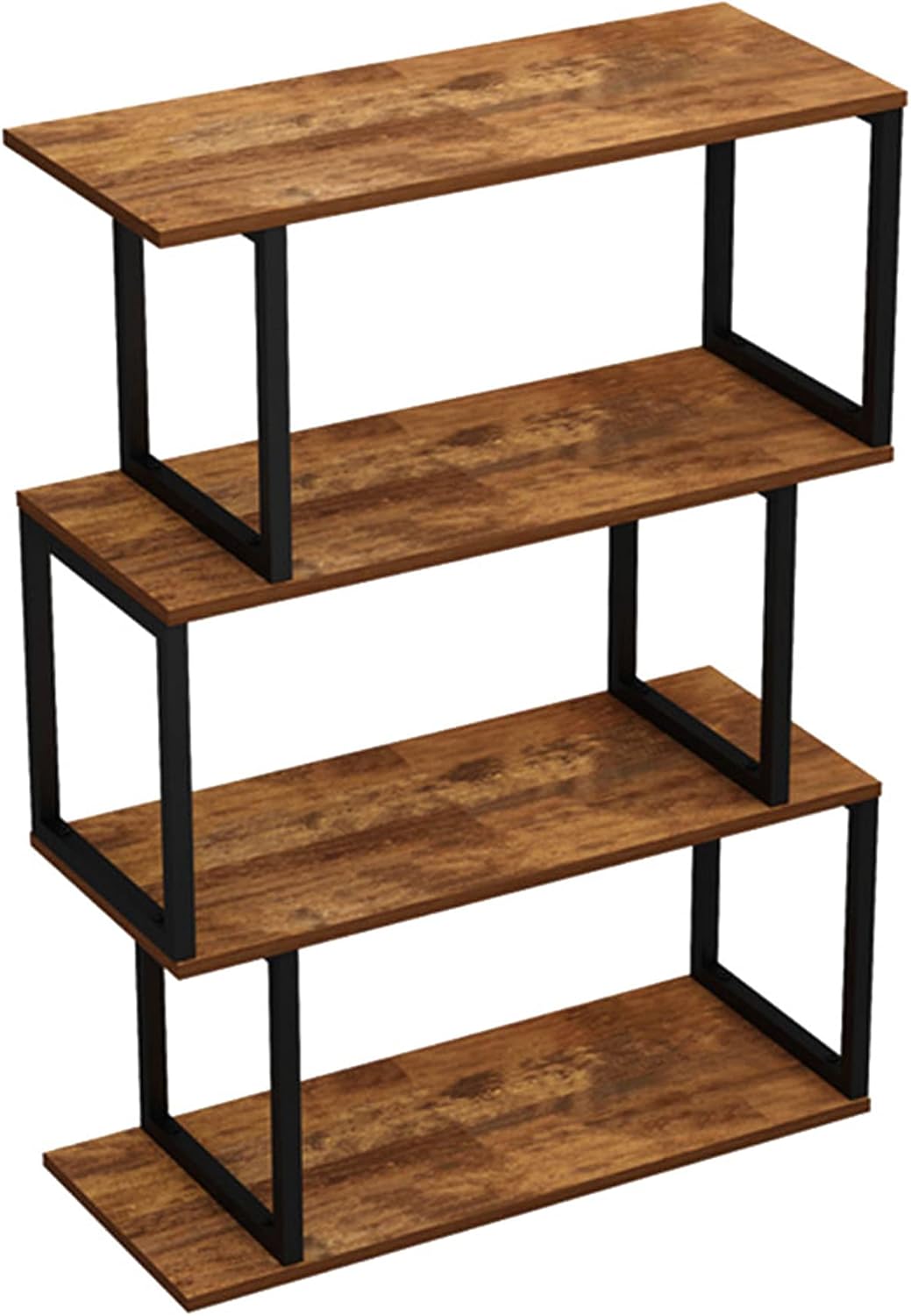 3-Tier Metal Bookshelf with Vintage Oak Finish A6917