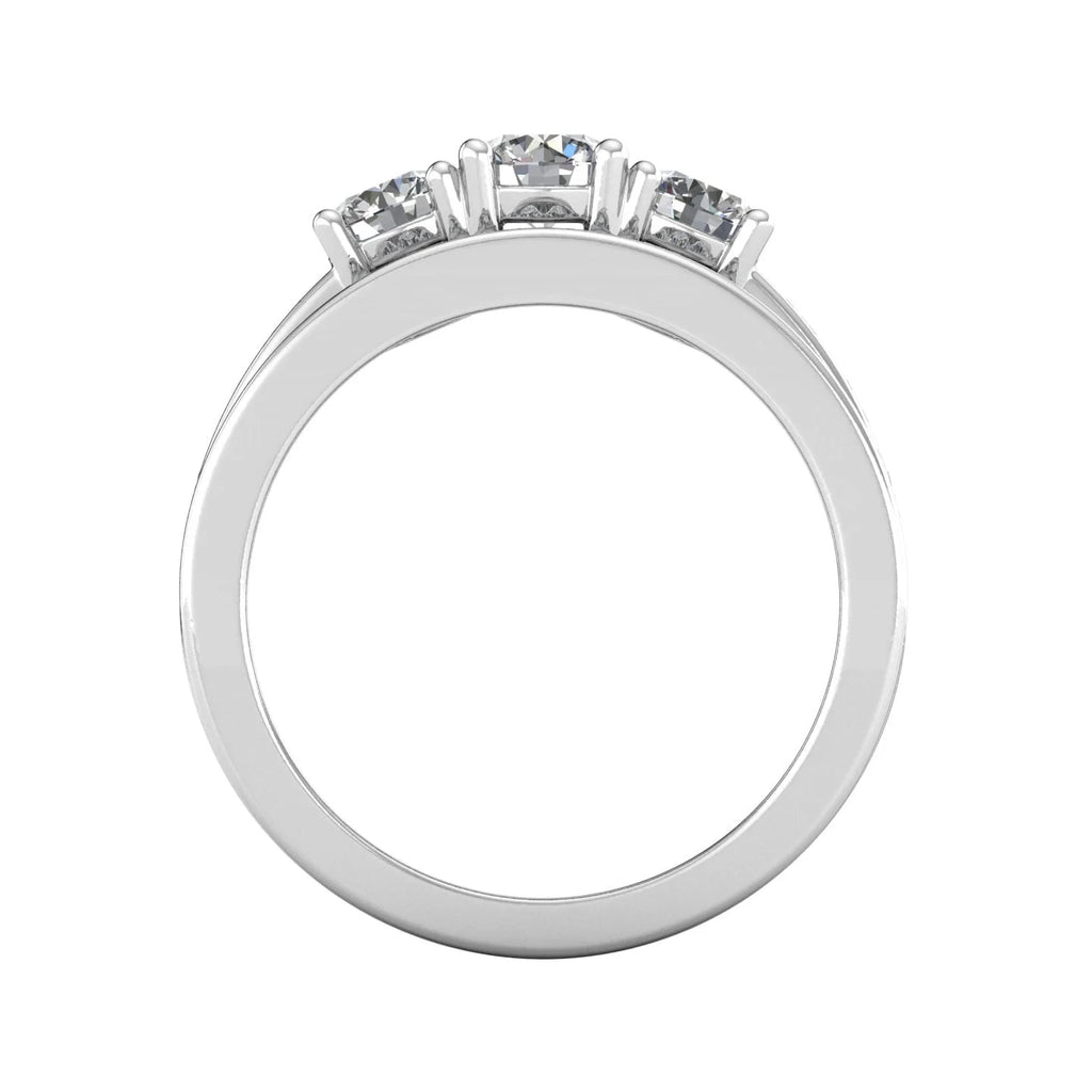 10k White Gold 3 Stone Ring B6431