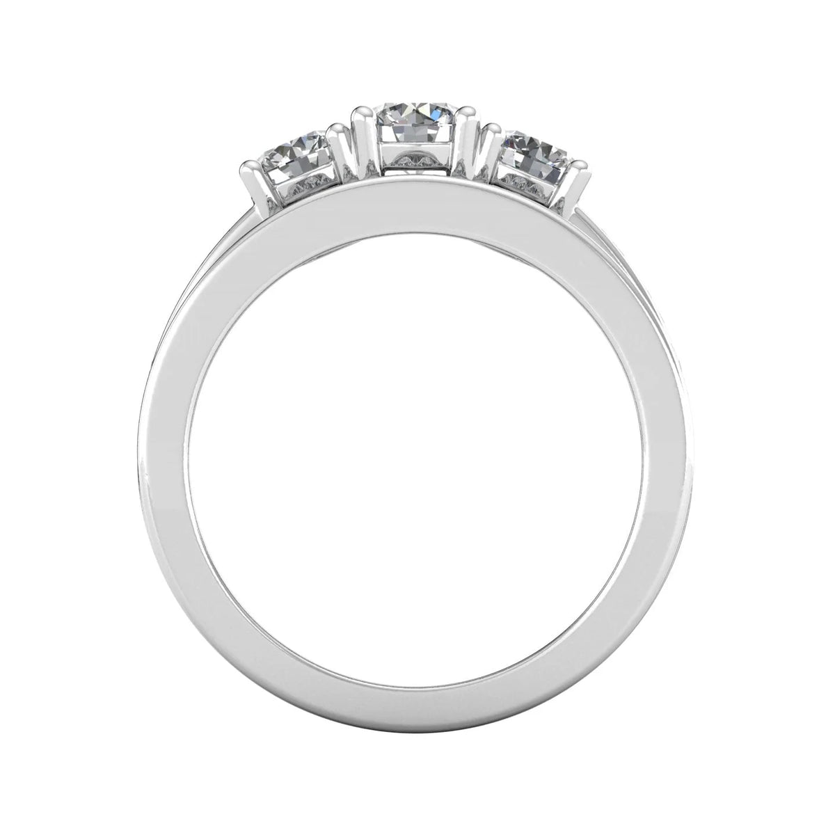 10k White Gold 3 Stone Ring B6431