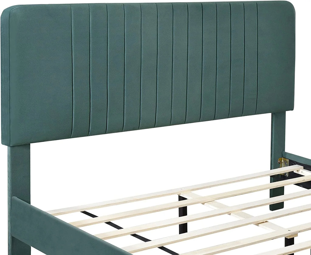 Queen Size Upholstered Platform Bed Frame with Headboard X239664