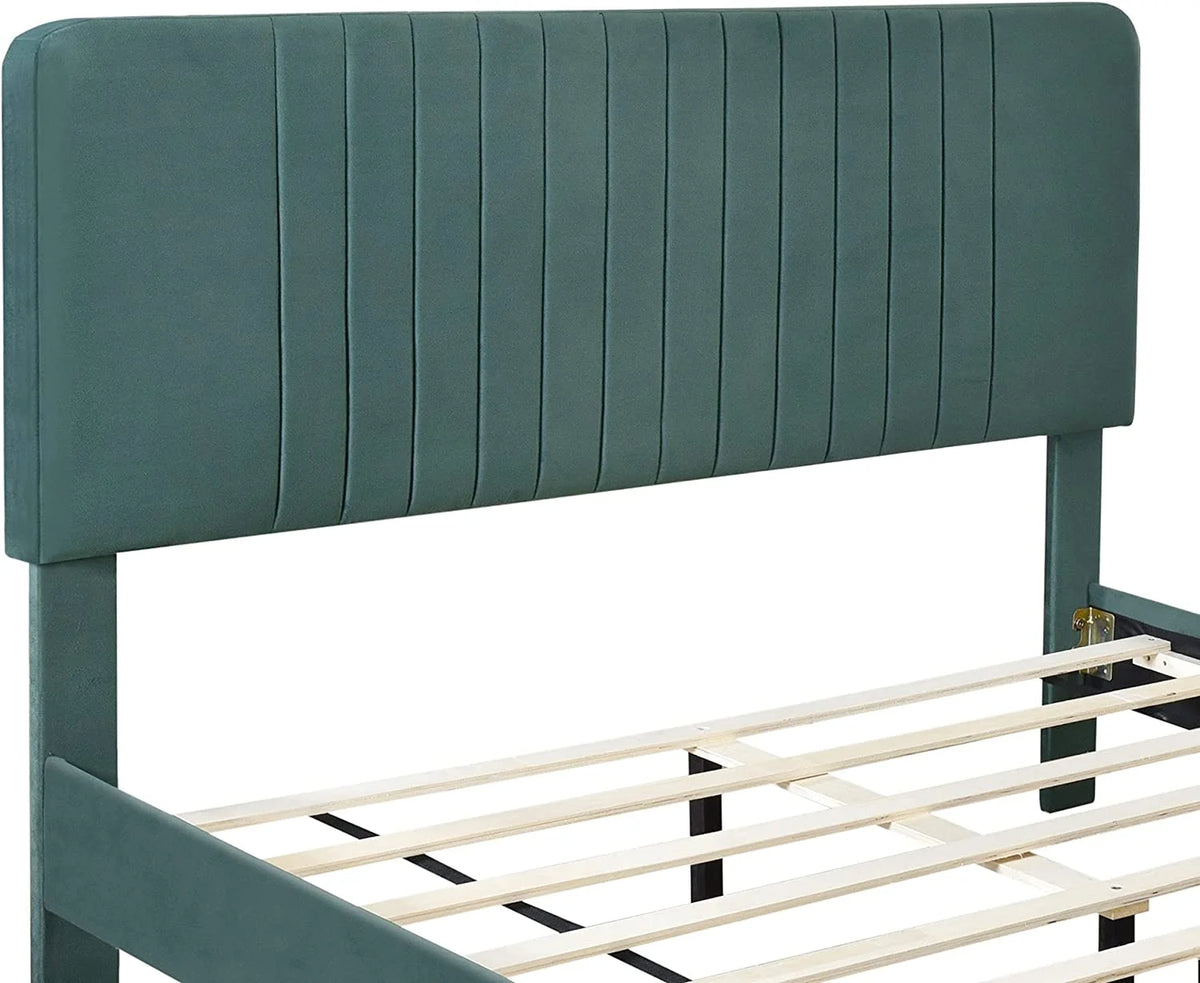 Queen Size Upholstered Platform Bed Frame with Headboard X239664