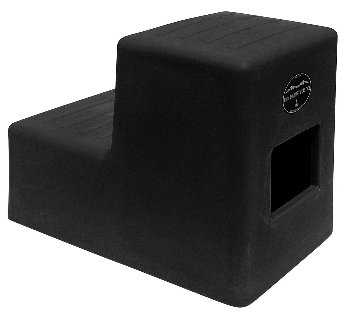 Black 2-Step Horse Mounting Block with Storage Z665512