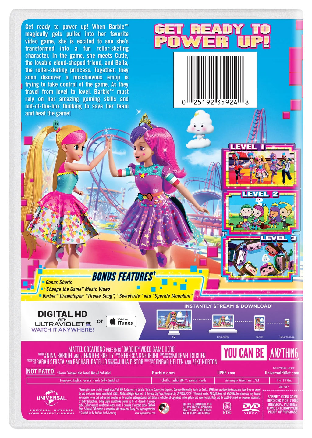 Barbie: Video Game Hero DVD + Digital Copy W451