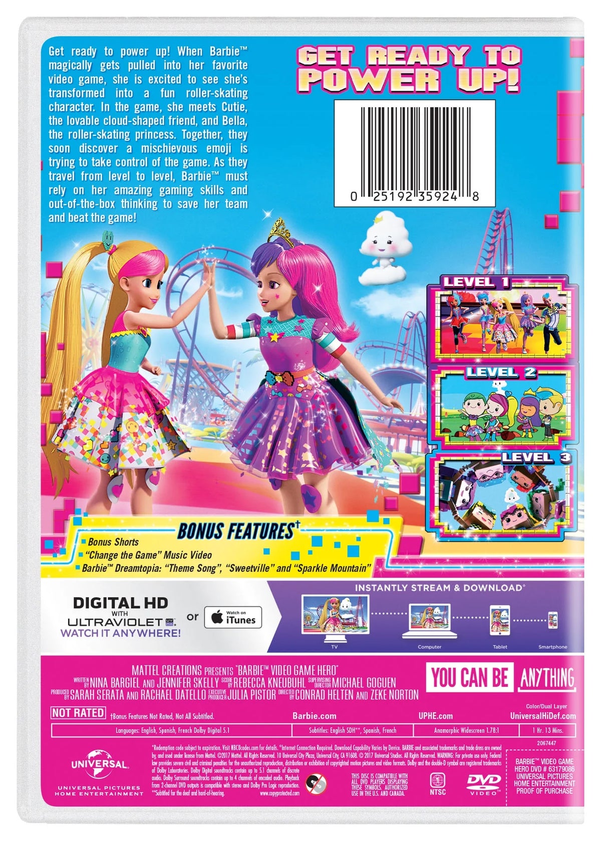 Barbie: Video Game Hero DVD + Digital Copy W451