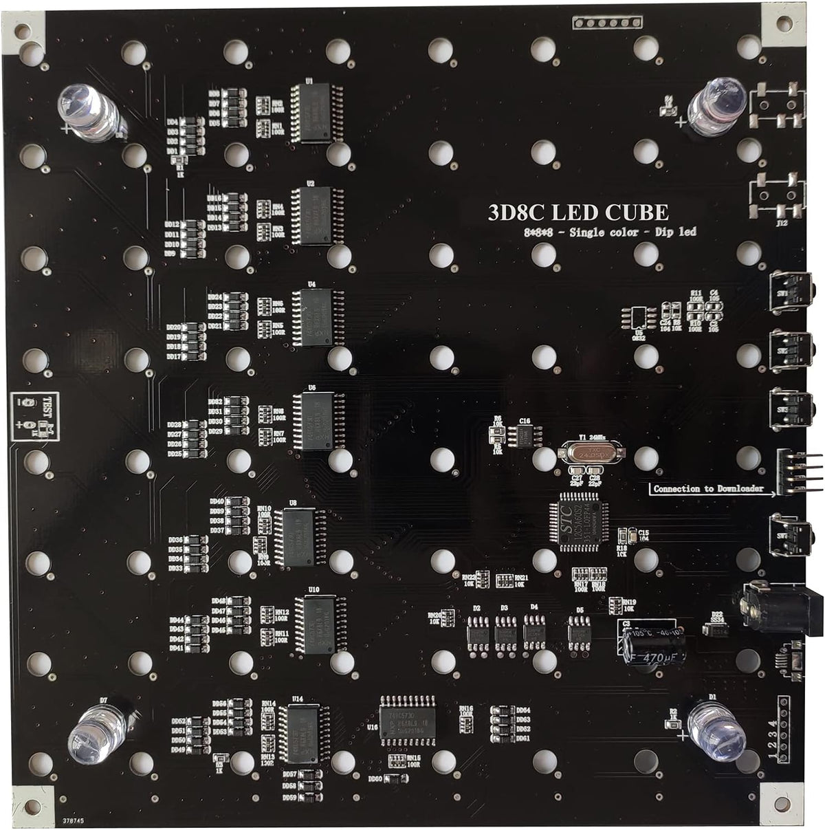 8x8x8 LED Cube Kit DIY Electronic Soldering Project Kit B2307