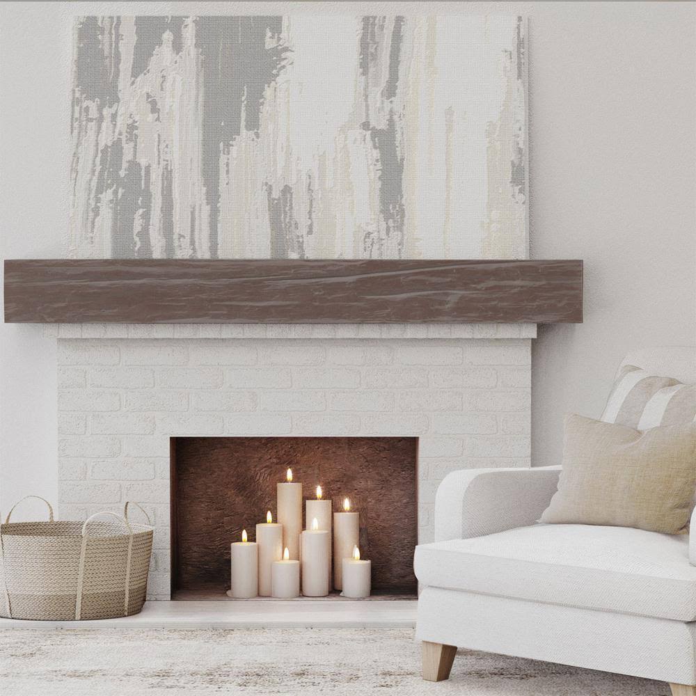 Aged Pecan Faux Wood Fireplace Mantel K92430