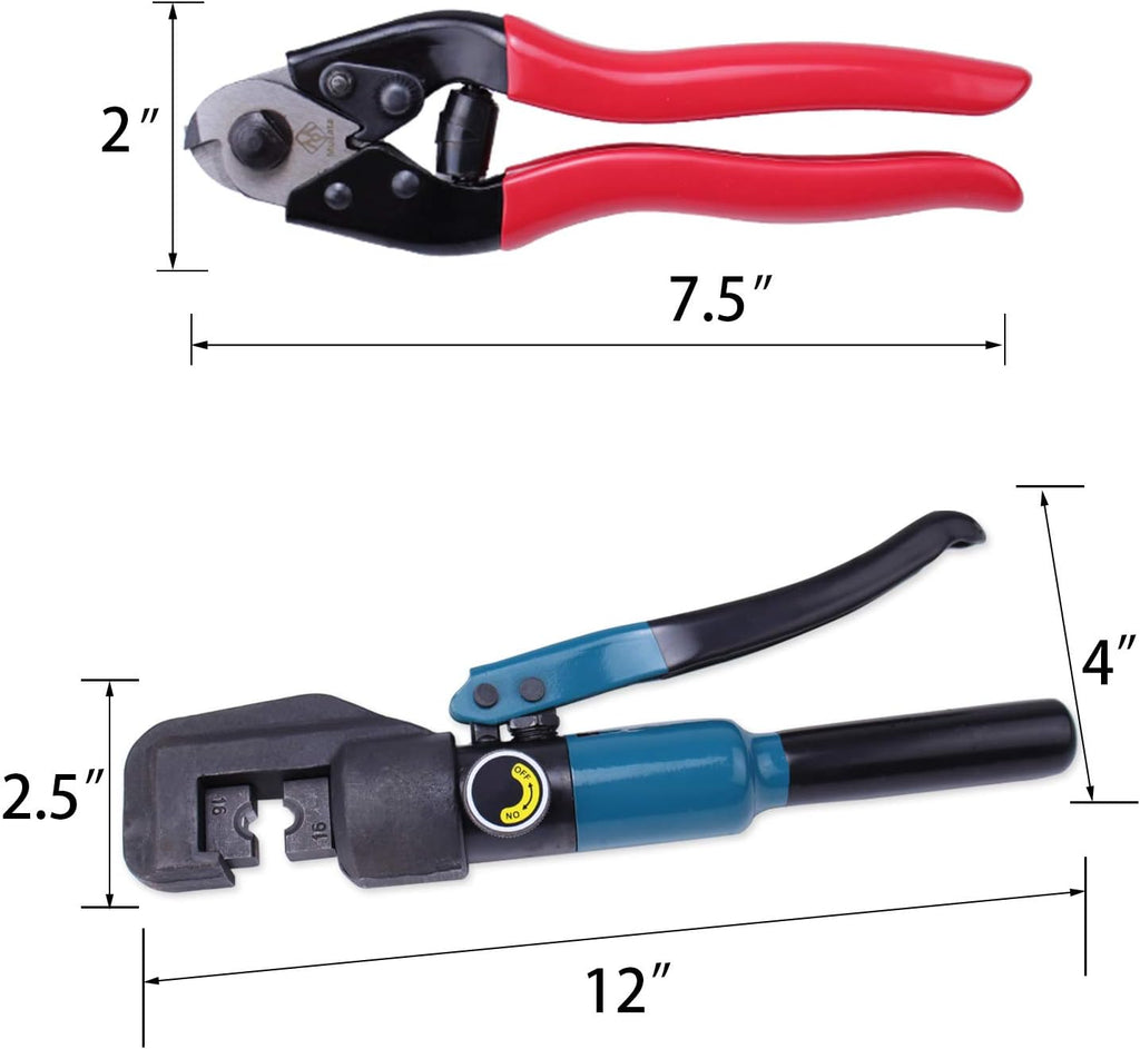 Hydraulic Wire Cable Crimping Tool with 9 Pairs Dies M6520