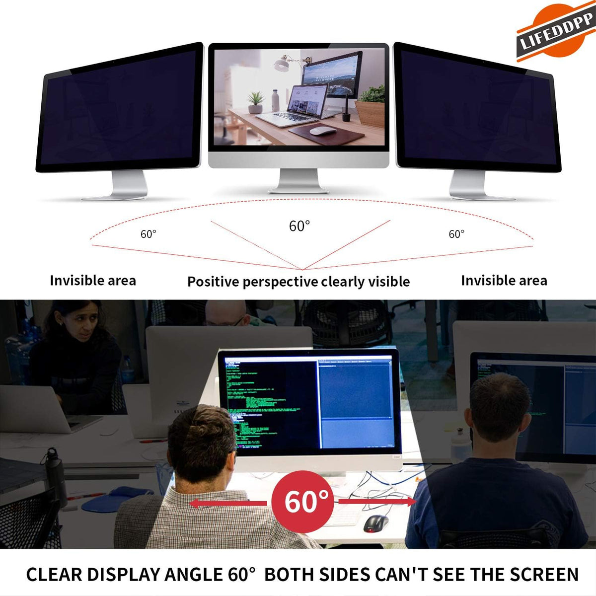 22 Inch Anti-Glare Privacy Screen Filter for Widescreen Monitor, Pack of 2 T3721