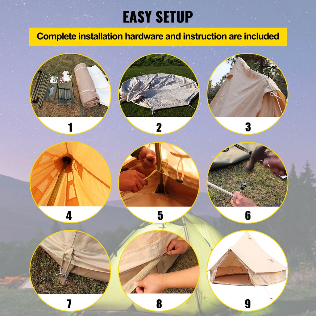 Waterproof Cotton Canvas Bell Tent I9477