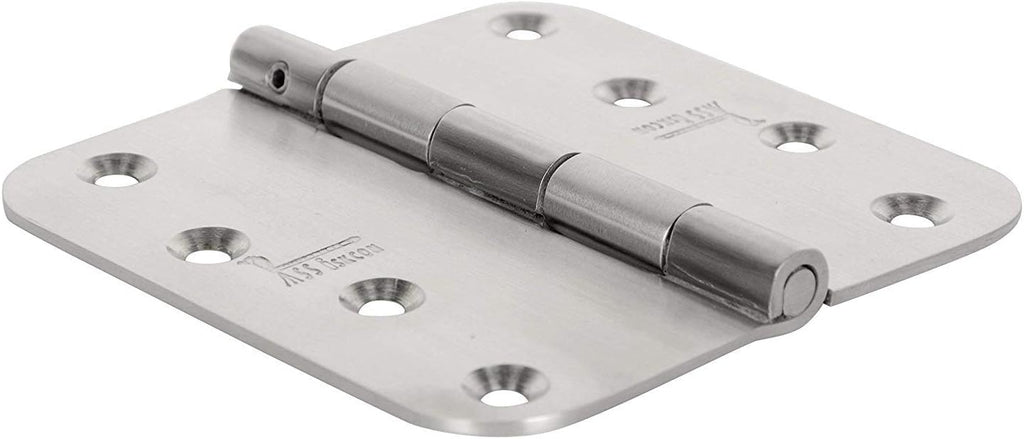 4 Inch Stainless Steel Hinge with Removable Pin, Satin Finish, Heavy Duty, 3 Hinges with 24 Screws N4359