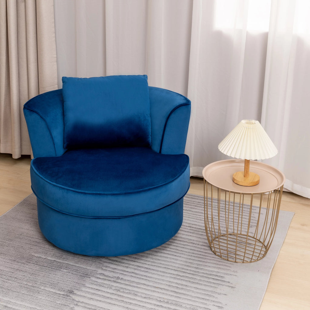 32" Wide Beige Swivel Barrel Chair R998