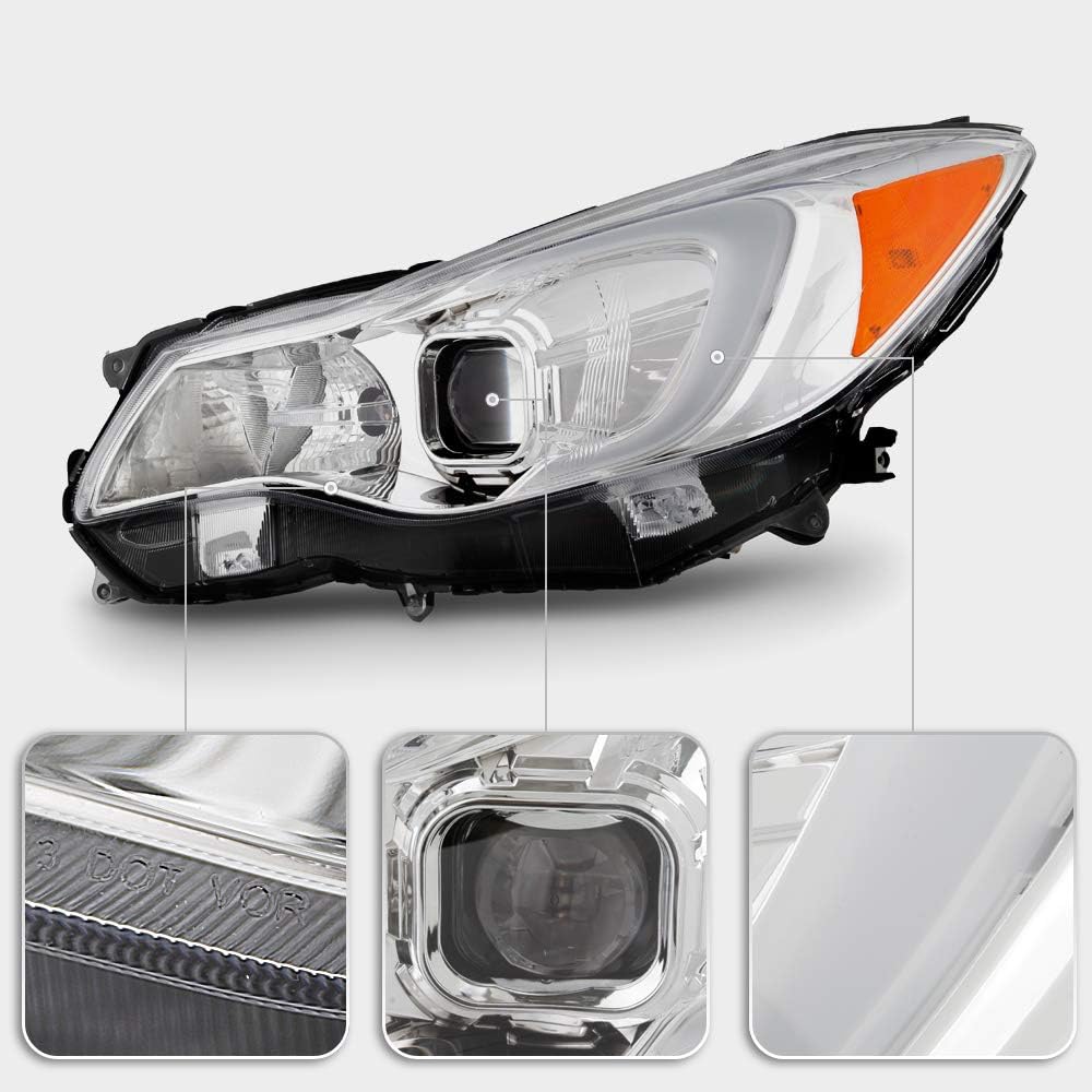 Chrome Housing LED Tube Projector Headlights B4194