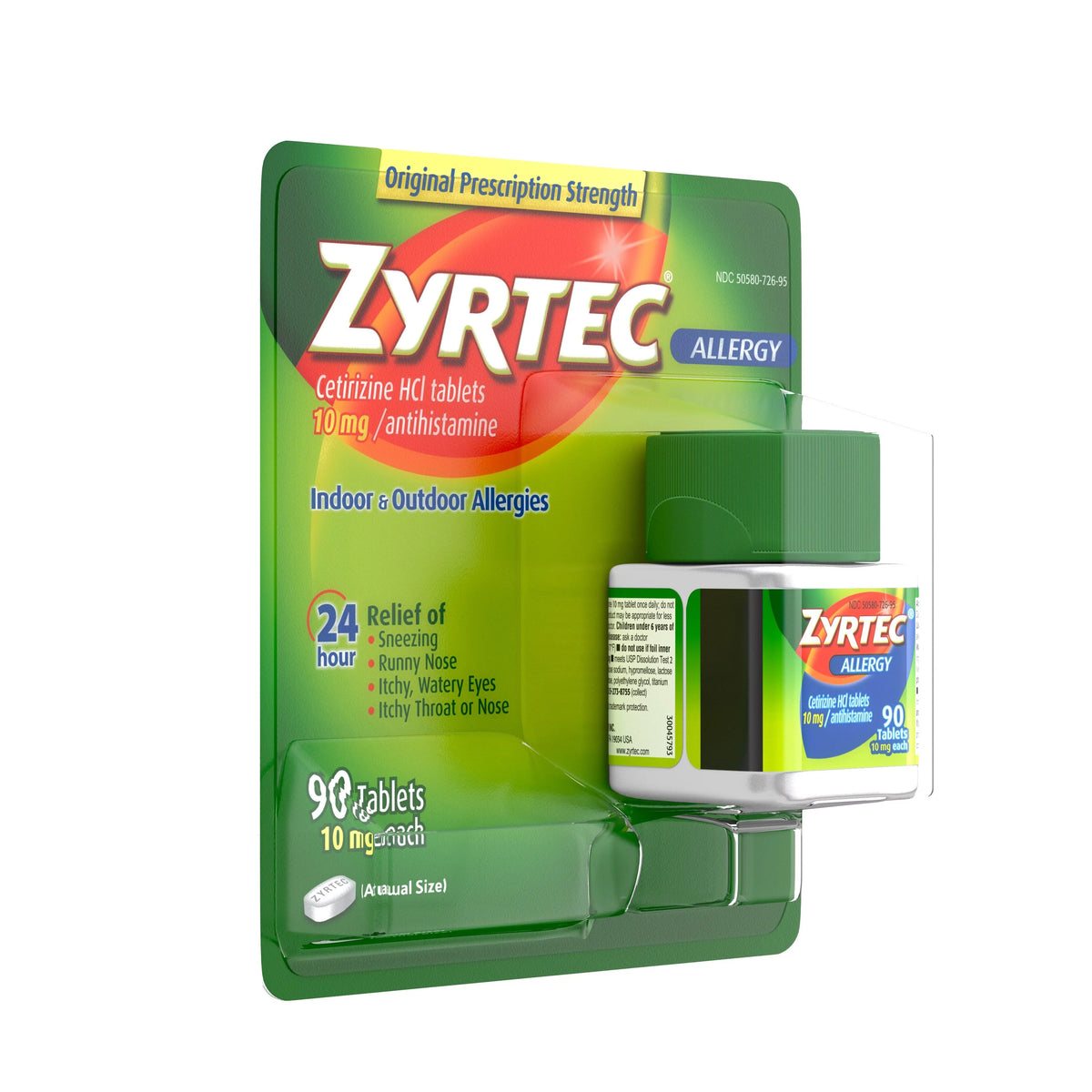 Cetirizine HCI 10 mg Antihistamine 90 Tablets Y189