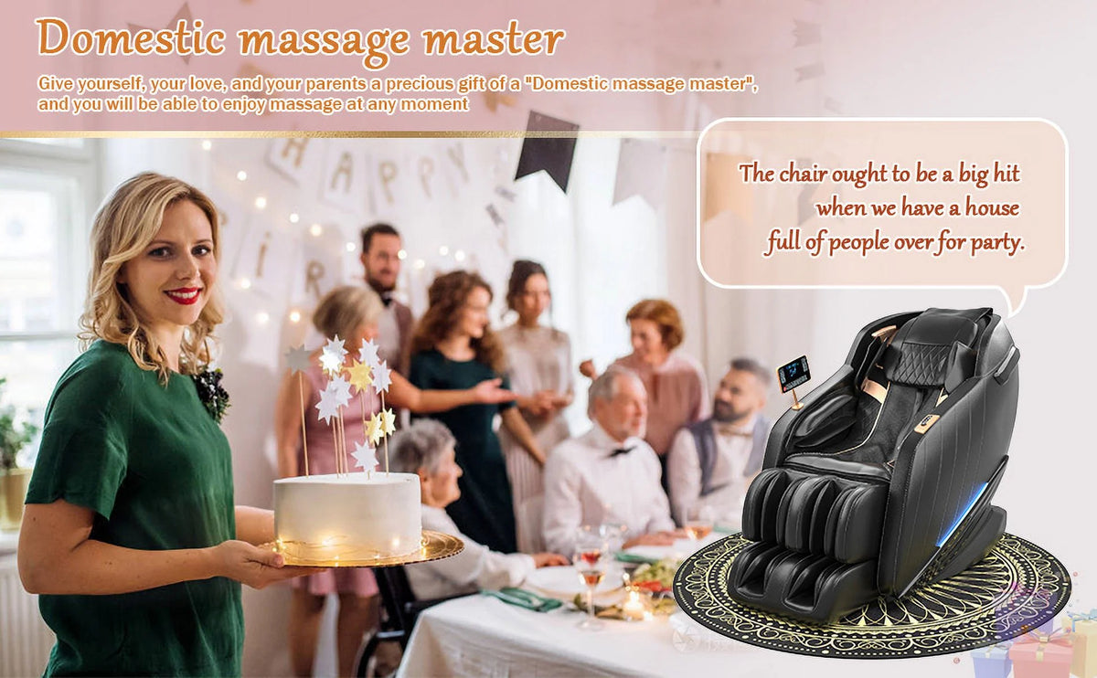 Black Zero Gravity Full Body Massage Chair with Heat Q51039