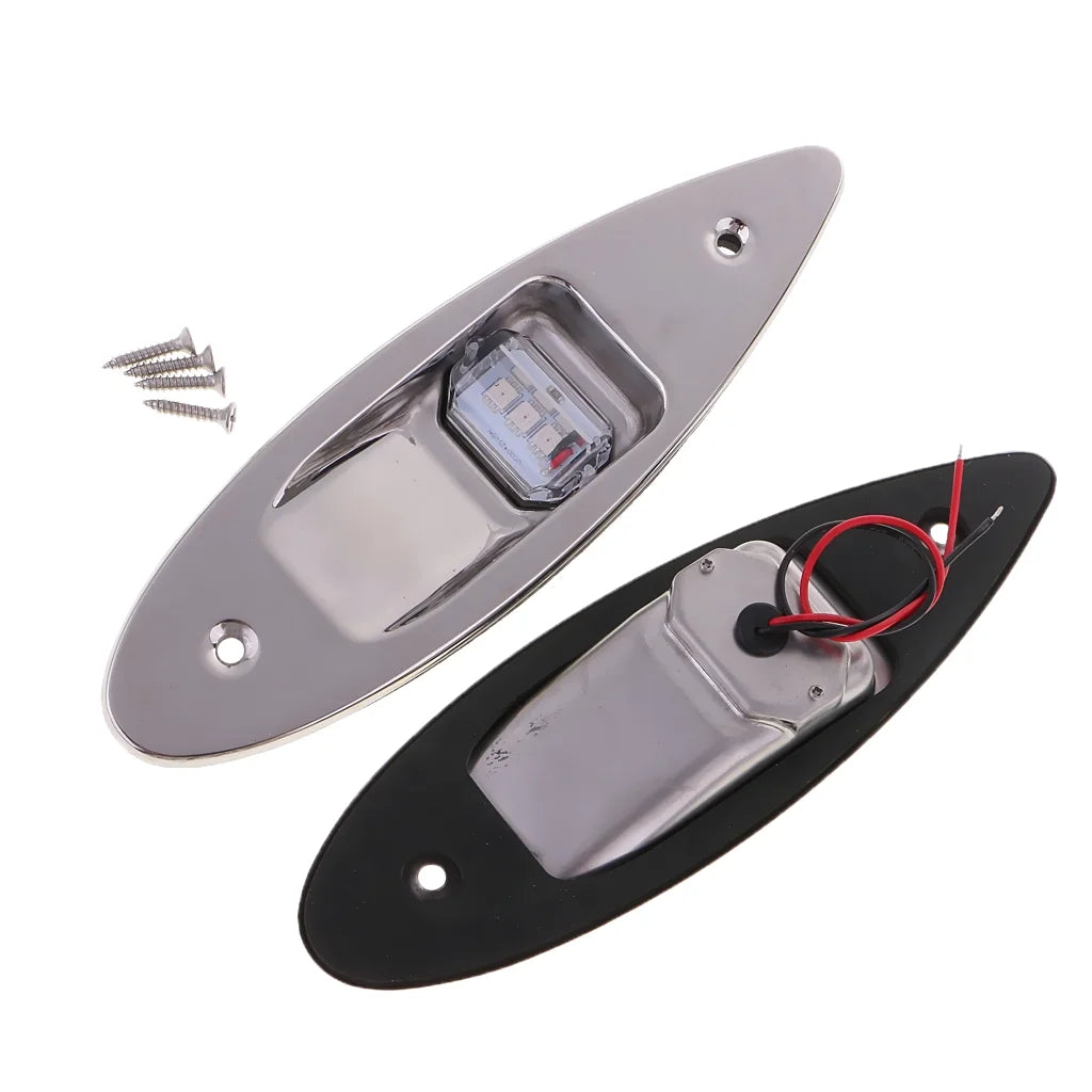 12V Stainless Steel Marine Boat Lights (Green & Red) X367090