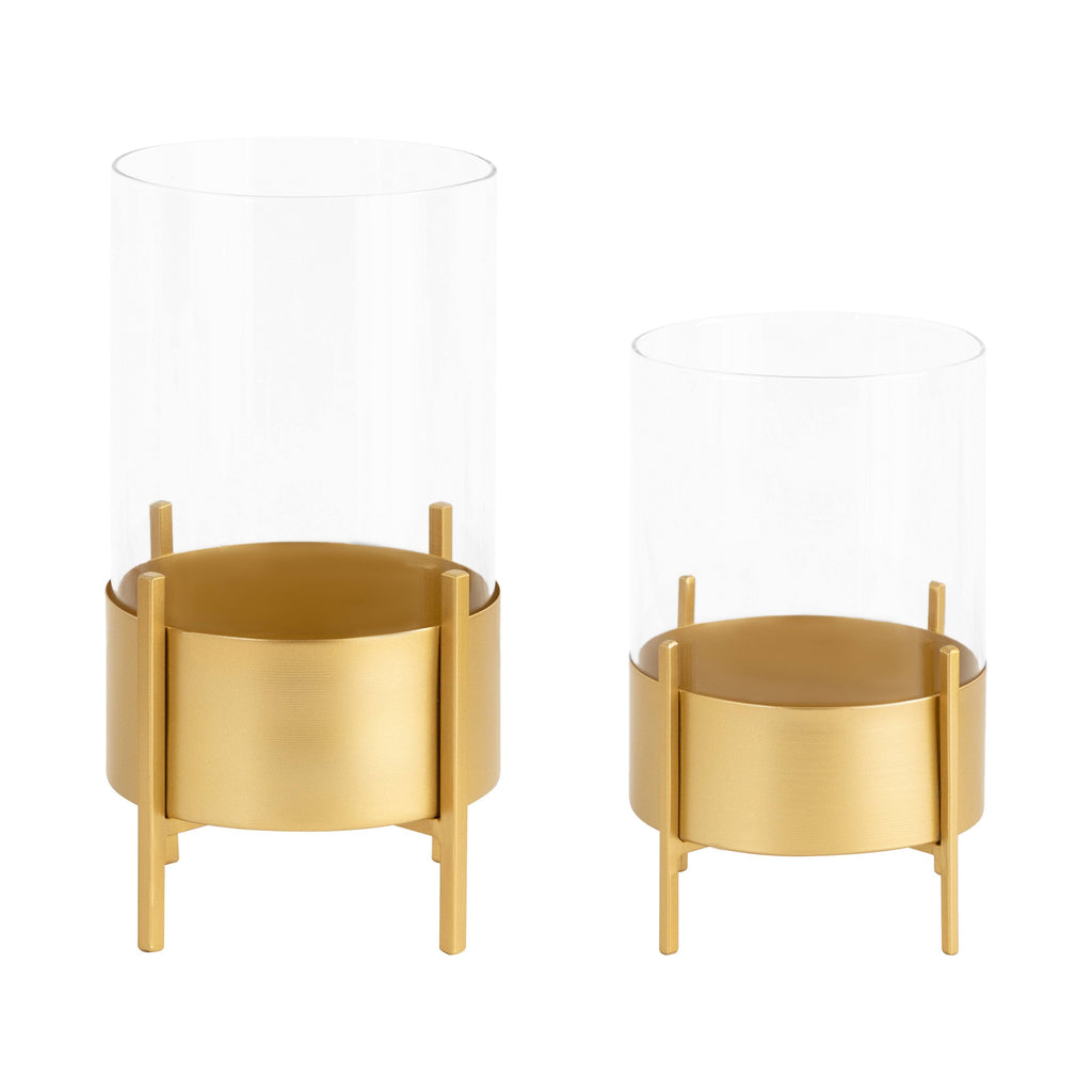 Metal Candle Holder Set - 2 Piece (Black) X5496