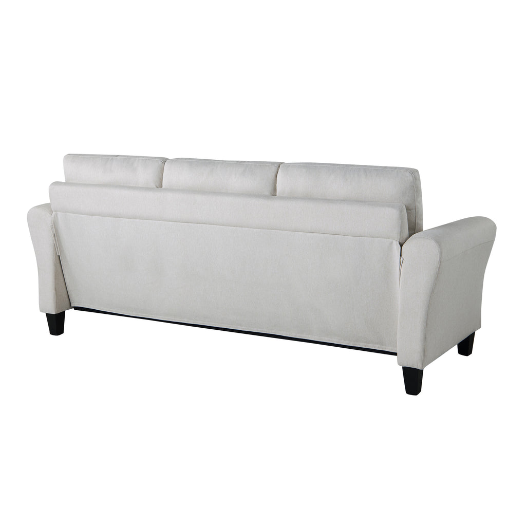 Oyster Fabric Sofa with Rolled Arms E400227