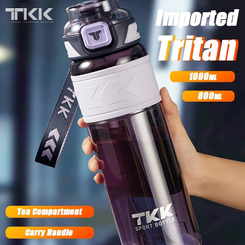 1.0L Tritan White Sports Water Bottle with Straw L363