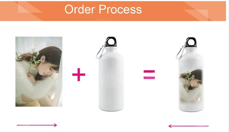 5pcs 600ml Blank Coated Sublimation Aluminium Water Bottle Y51310