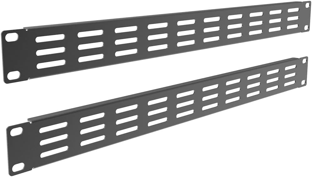 10 Pack 1U Horizontal Rack Mount Cable Management Panel with Cable Entry Brush for 19-Inch Rack Black F47453