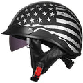 Half Helmet Motorcycle Open Face Sun Visor Quick Release Buckle DOT Approved Y4461