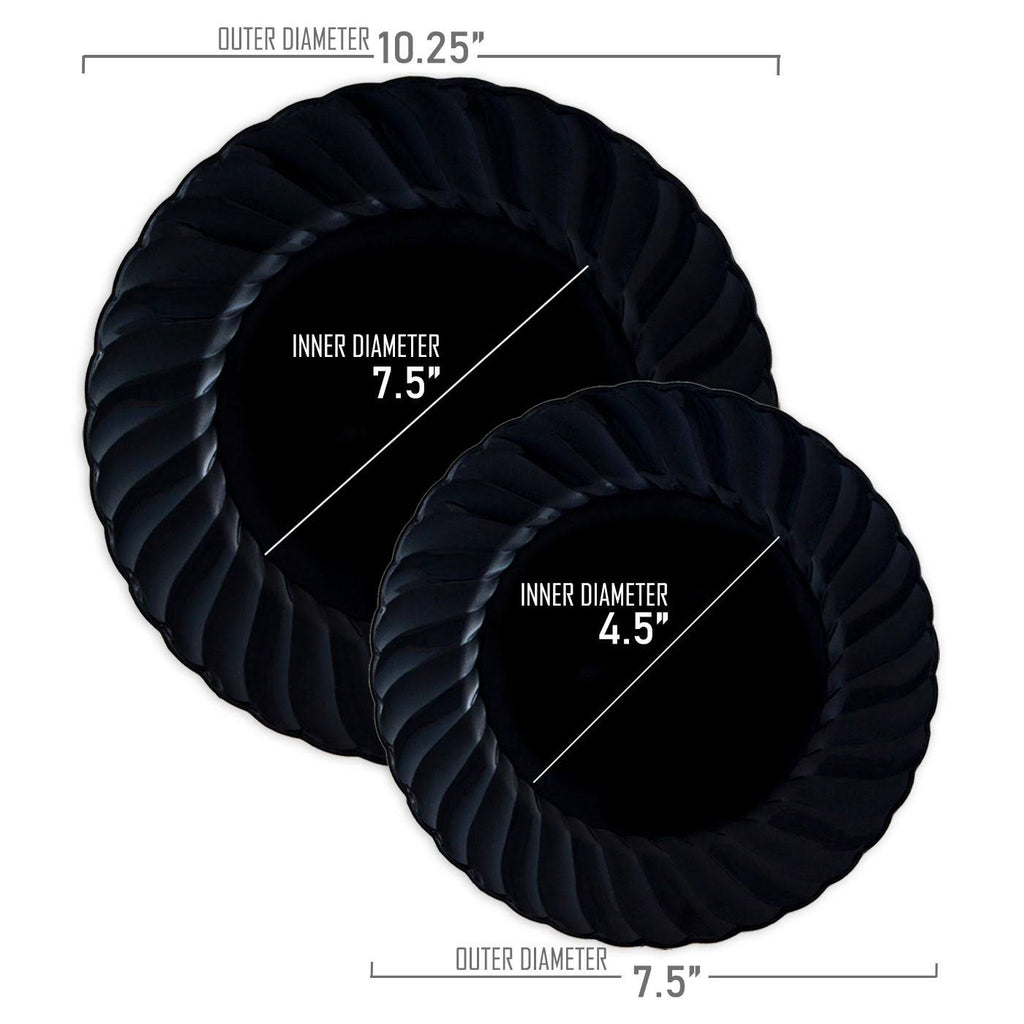 Ivory Round Disposable Plastic Buffet Plates U388509