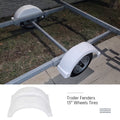 Pair of Single Axle Trailer Fenders 13" Wheels Tires Top Step Skirt Boat K437