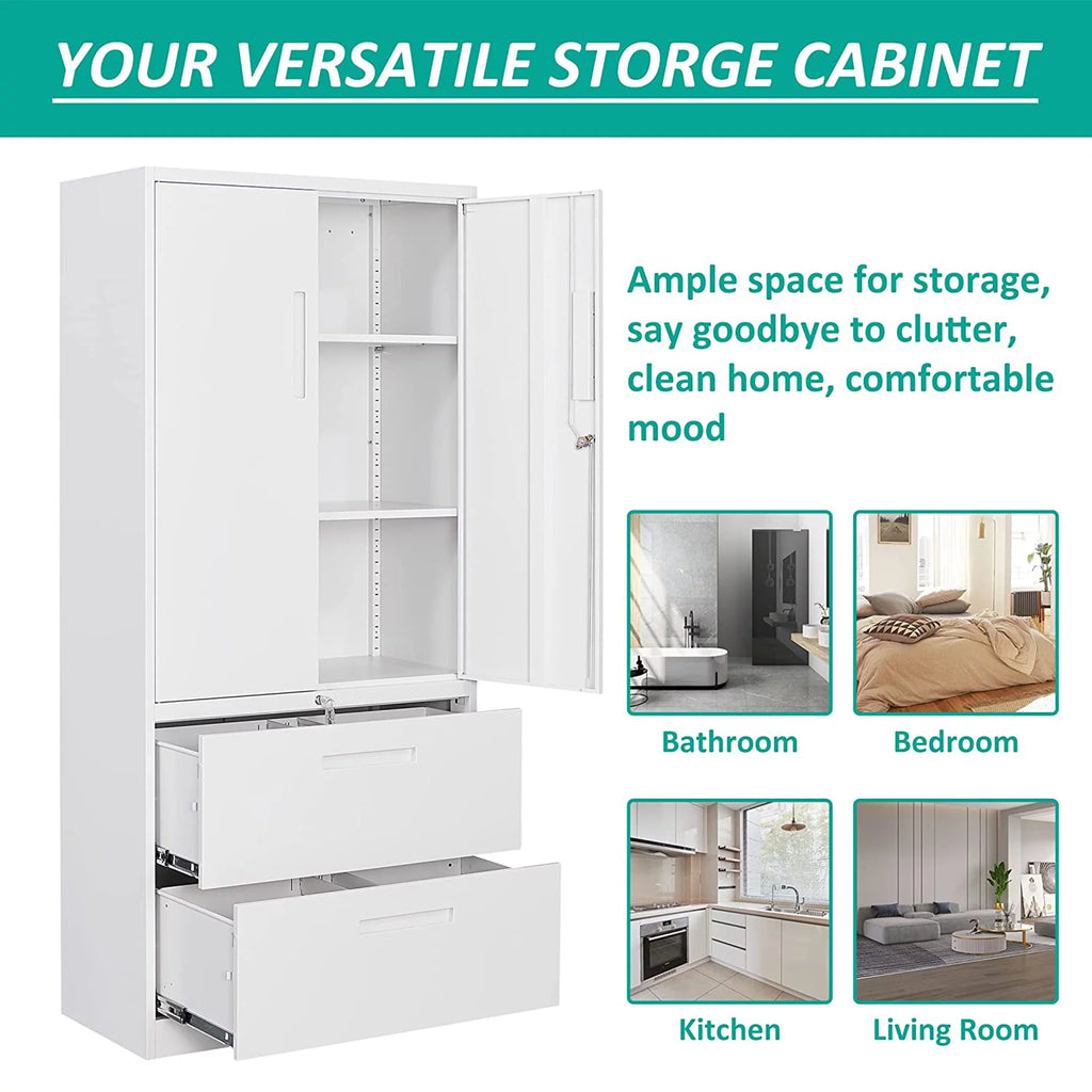 Metal Storage Cabinet with 2 Drawers D79578