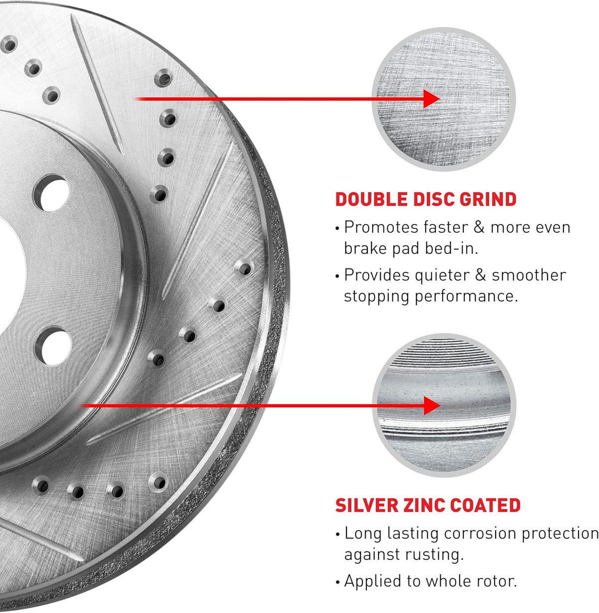 Front Rear Brake Pads and Rotors Kit, Semi Metallic Z658