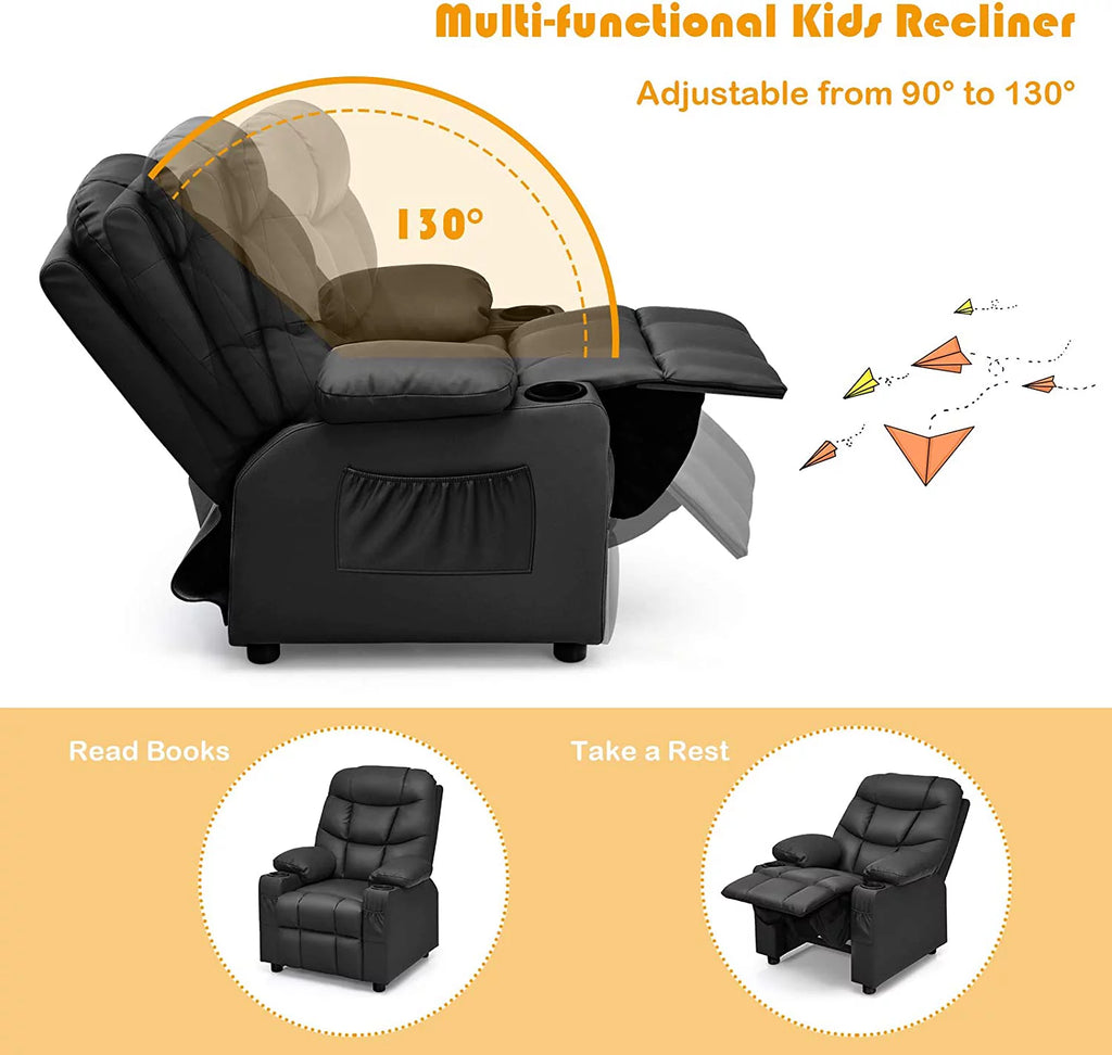 Kids Recliner Chair with Cup Holder Q881935