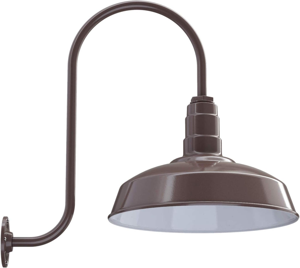 Black Outdoor Barn Light with 16 Dome and 16 Gooseneck R992859